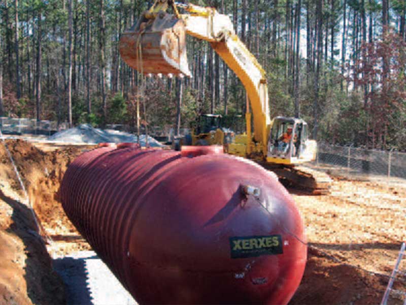 Installation of 30,000 gallon septic tank