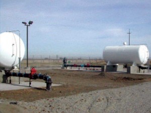5,000 gallon wastewater storage and distribution tanks